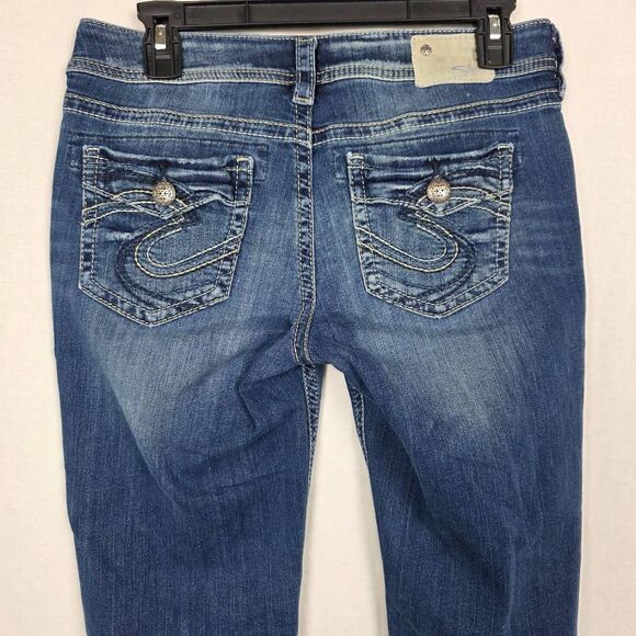Silver Jeans Aiko Mid Capri W29/L22 Dark Wash Stretch - Picture 3 of 9